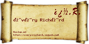 Óváry Richárd névjegykártya