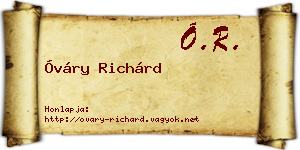 Óváry Richárd névjegykártya