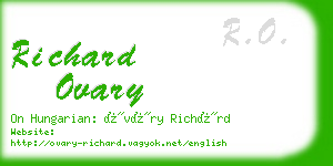 richard ovary business card